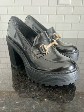 Madden Girl NYC Women's Lug Heel Platform Penny Loafers